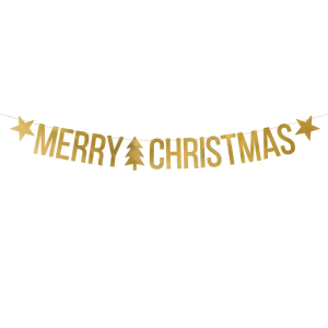 Banneri merry christmas kulta
