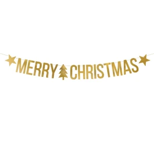 Banneri merry christmas kulta