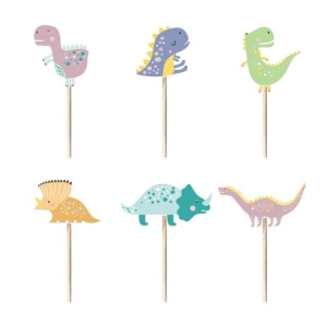 Dinosaurus cupcake koristeet, 6kpl