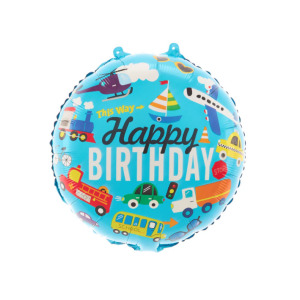 Foliopallo autot ja koneet Happy birthday 45cm