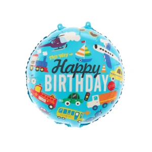 Foliopallo autot ja koneet Happy birthday 45cm