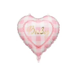 Foliopallo baby ruutukuvio vaaleanpunainen 35cm
