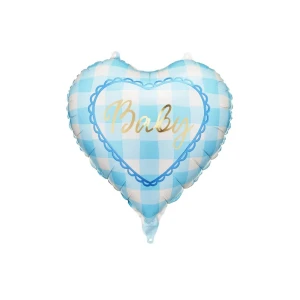 Foliopallo baby ruutukuvio vaaleansininen 35cm