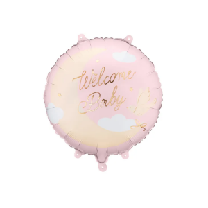 Foliopallo welcome baby vaaleanpunainen 35cm