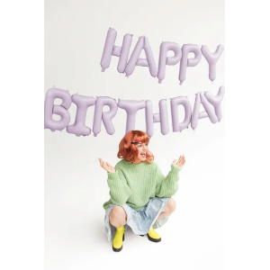 Foliopallosetti Happy Birthday lila