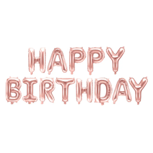 Foliopallosetti Happy Birthday ruusukulta