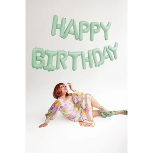 Foliopallosetti Happy Birthday vihreä