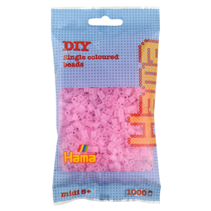 Hama helmet midi 1000kpl läpikuultava pinkki 72
