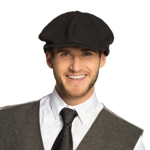 Hattu 20-luku flat cap musta