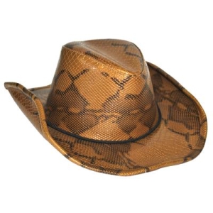Hattu stetson käärmeennahkajäljitelmä ruskea