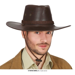 Hattu stetson ruskea nahkajäljitelmä