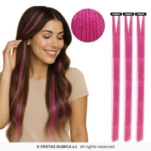Hiuslisäke 3kpl pinkki glitter