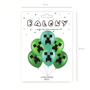 Ilmapallot Minecraft creeper 12kpl