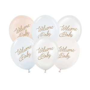 Ilmapallot Welcome baby vaaleansininen 6kpl