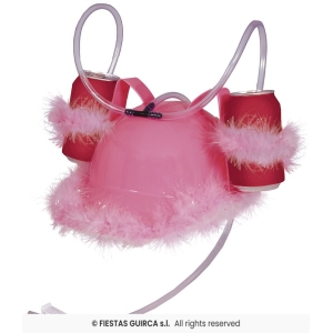 Juomakypärä pinkki karvareuna