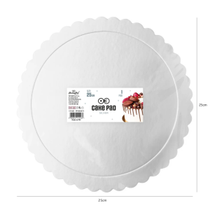 Kakkualusta pyöreä 25cm hopea