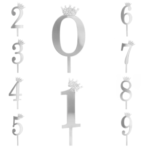 Kakkukoriste numero kruunu hopea