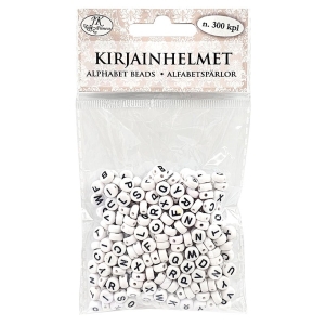 Kirjainhelmet pyöreä valkoinen 300kpl
