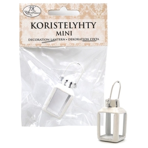 Koriste lyhty miniatyyri valkoinen 1kpl