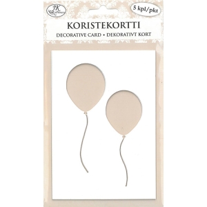 Koristekortti A6 ilmapallot valkoinen 5kpl