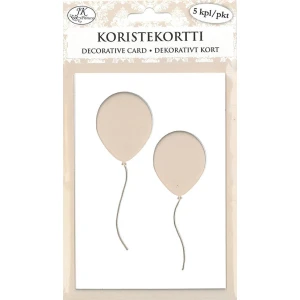 Koristekortti A6 ilmapallot valkoinen 5kpl