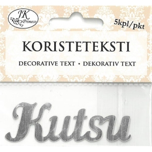 Koristeteksti kutsu hopea 5kpl