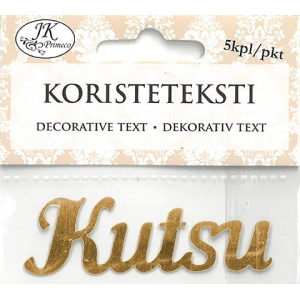 Koristeteksti kutsu kulta 5kpl