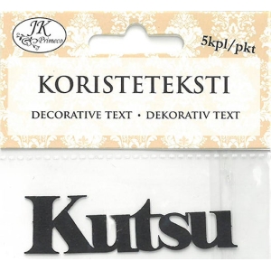 Koristeteksti kutsu musta 5kpl