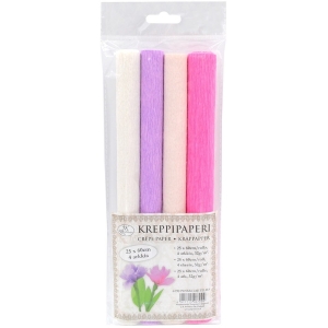 Kreppipaperi lajitelma pinkki 4rl