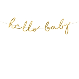 Kullanvärinen Hello Baby-banneri 18*70 cm