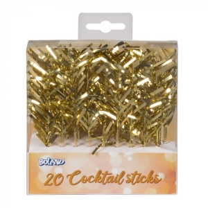 Kultaiset cocktail tikut 10cm 20kpl