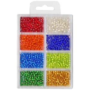 Lasihelmi pyöreä lajitelma 1 4mm 60g