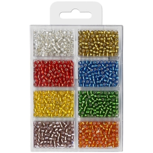 Lasihelmi pyöreä lajitelma 2 4mm 60g