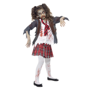 Lasten zombie koulutyttö asu