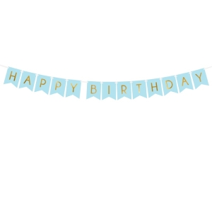Lippunauha ​happy birthday vaaleansininen 1,75m