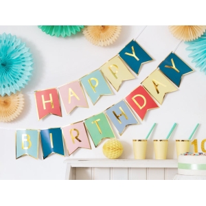 Lippunauha happy birthday värikäs pastelli 1,75m