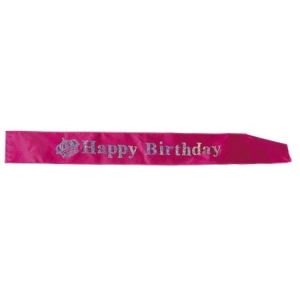 Olkanauha Happy Birthday pinkki