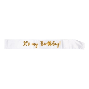 Olkanauha It's my birthday valkoinen kulta