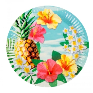 Pahvilautanen Havaiji paratiisi 23cm 6kpl