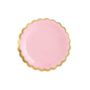 Pahvilautanen pastelli vaaleanpunainen 18cm 6kpl
