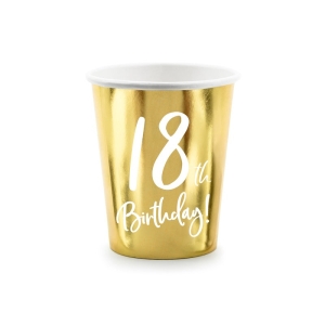 Pahvimuki kulta 18th Birthday 6kpl
