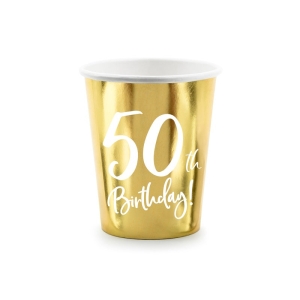 Pahvimuki kulta 50th Birthday 6kpl