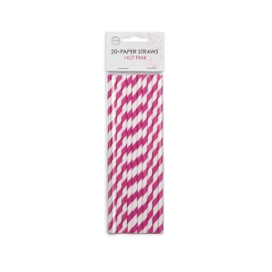 Pahvipilli raita pinkki 20kpl