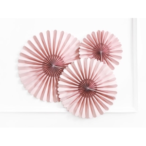 Paperiviuhkakoriste dusty rose 3kpl