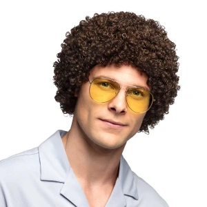 Peruukki afro tummanruskea