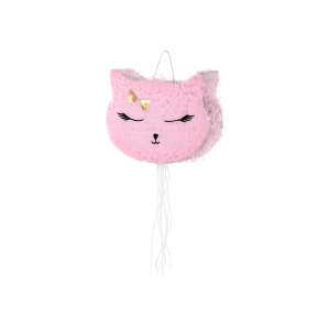 Pinkki Kissa pinjata, 35x27x9cm