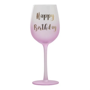Pinkki Viinilasi Happy Birthday
