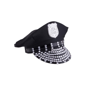Poliisin hattu, musta timanttinen (57 cm)