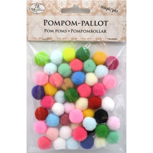 Pom pom pallot värilajitelma 50kpl