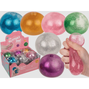 Puristeltava pallo glitter